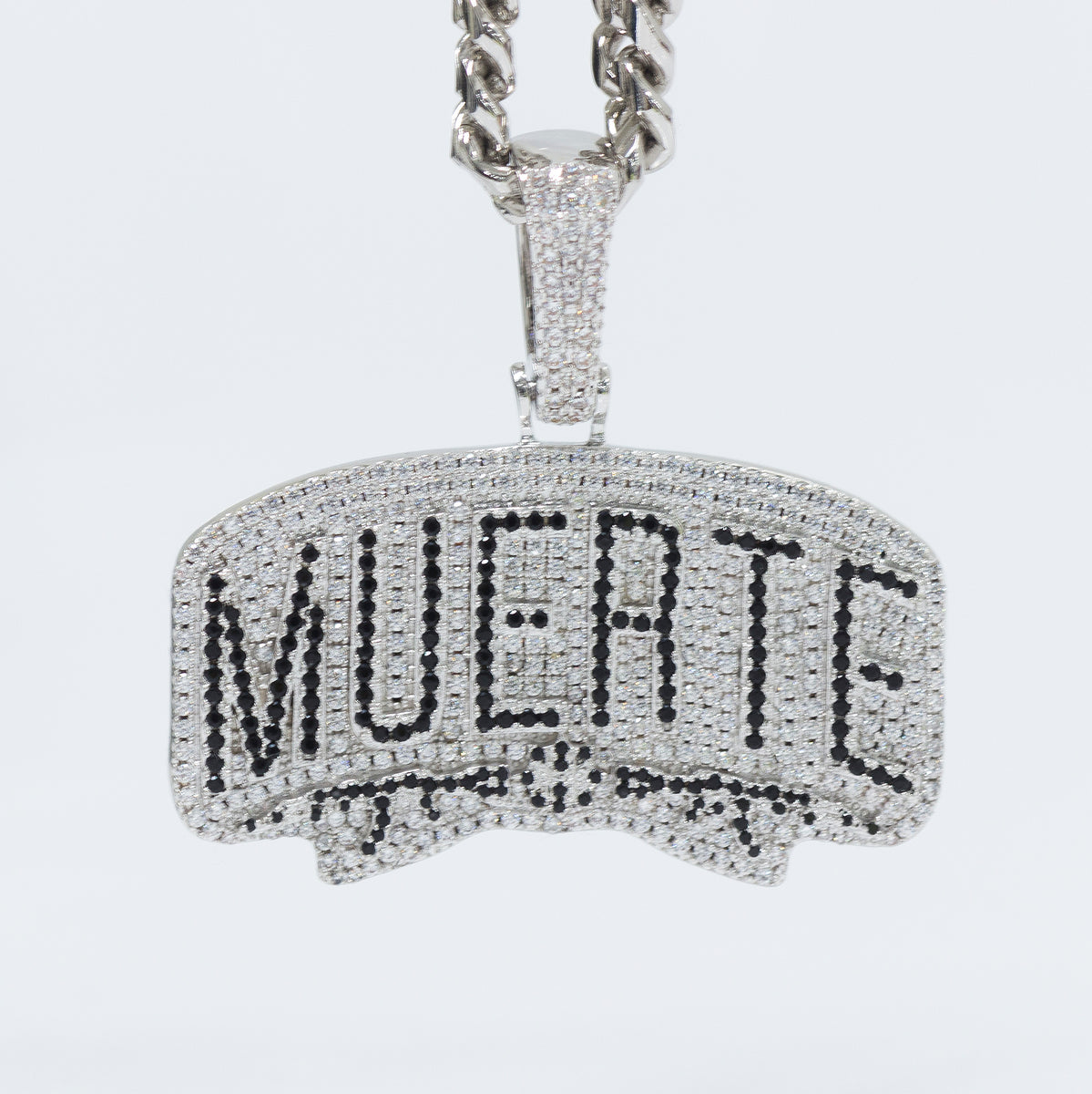 White Gold With Black Muerte AK Pendant – Hastamuerte