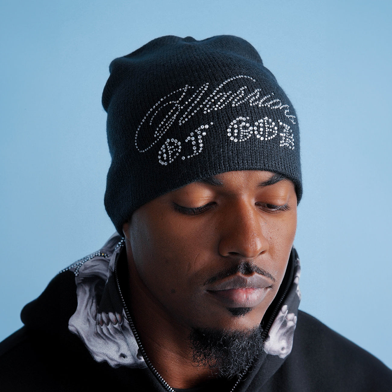 Rhinestone Warrior of God Beanie